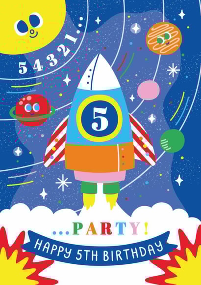 Happy 5th Birthday Rocket & Space Card created by Creative Joy