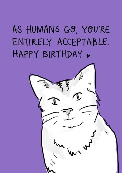 acceptable cat Birthday Card 17780 created by Rosie Johnson Illustrates