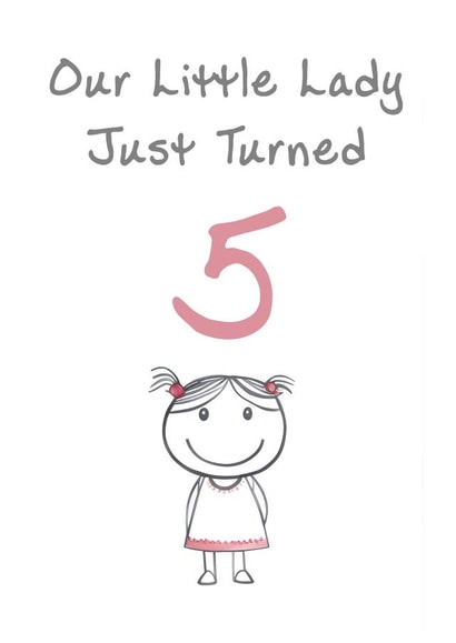 Cute Birthday Card - Little Lady - 5th created by @MisterDave