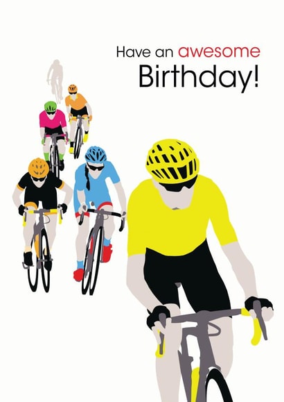 Tour de France Cycling Birthday Card 19200 created by Jackie Ponwaye Design