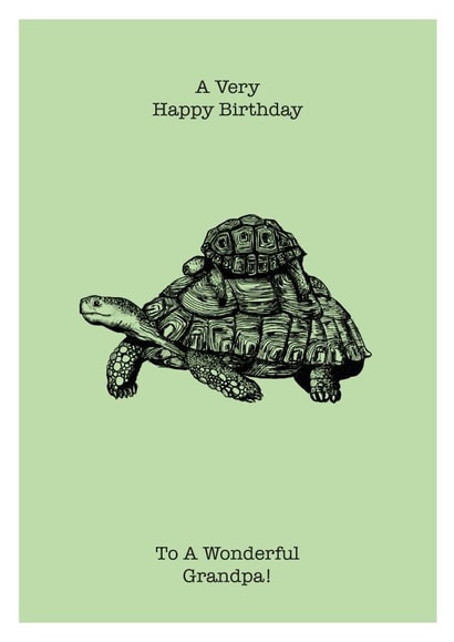 Wonderful Grandpa - tortoise birthday card created by Zoe-Claire