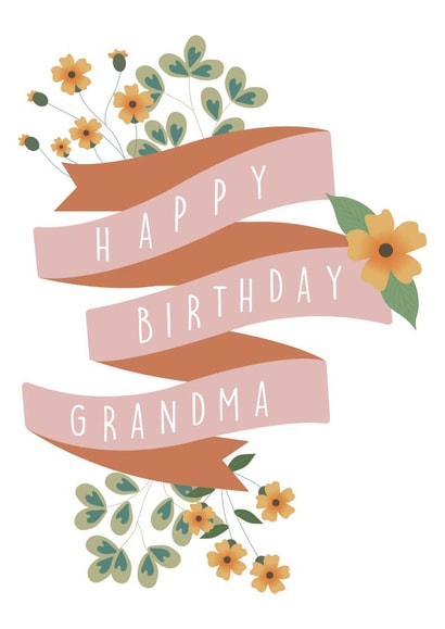 Orange floral Grandma birthday card created by Designs.By.Meg