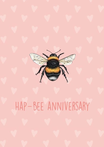 Happy anniversary card bumble bee Card 42658 created by SVHIllustration