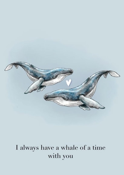 Whale of a time whales Anniversary Card 17944 created by SVHIllustration