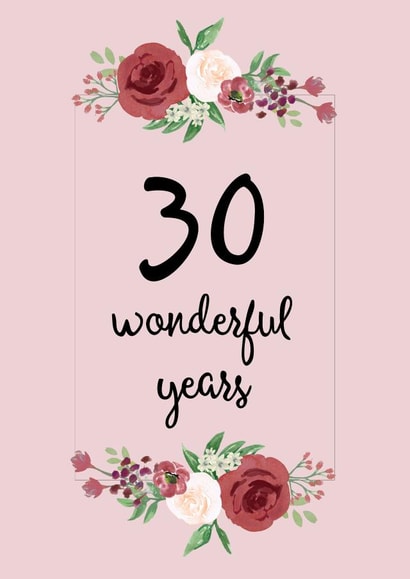 30 Wonderful Years of marriage, happy anniversary! created by Pippin Prints