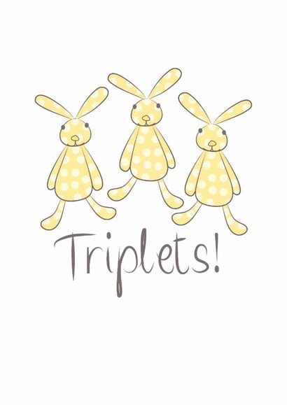 New baby triplets bunny card created by Leah Roberts