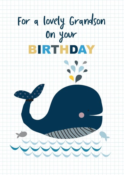 grandson whale Birthday Card 12670 created by TillieMint