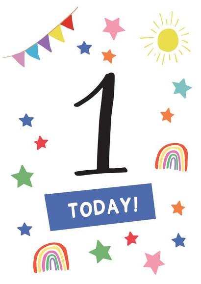 Rainbow 1st Birthday Card created by Sarah Catherine