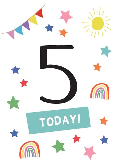 Rainbow 5th Birthday Card created by Sarah Catherine