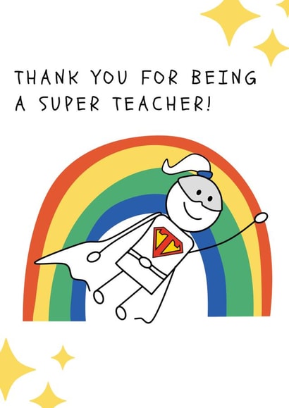 teacher super Thank You Card 19123 created by A note with love