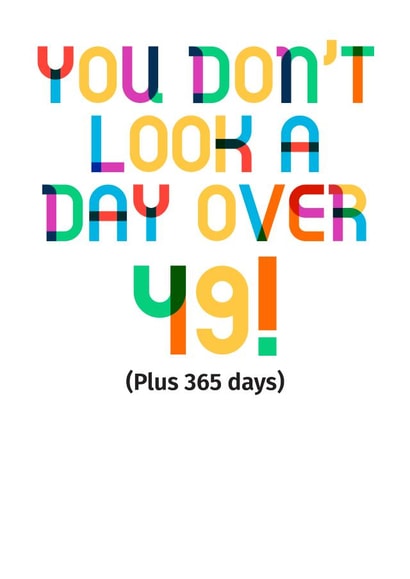 50 fifty Birthday Card 19295 created by POP FIZZ