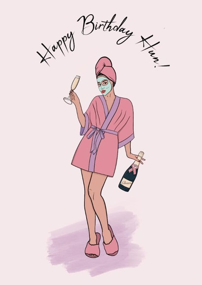 self care champagne Birthday Card 17616 created by Noura Mokhtar