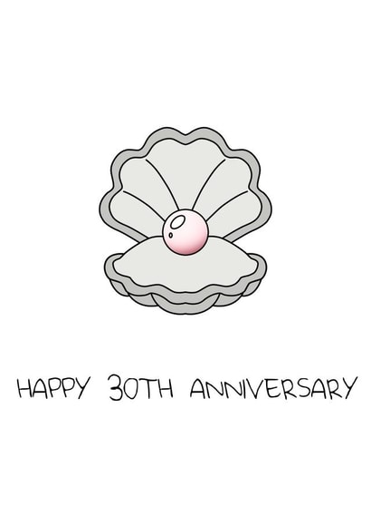 Pretty Pearl Anniversary Card - 30 Years - Happy 30th Anniversary created by ifandwhenprints