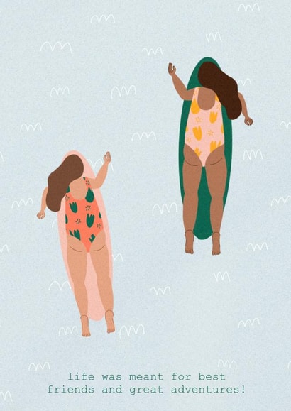 friend swimming Birthday Card 18152 created by Evo Illustrates