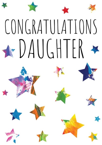 Congratulations Card For Daughter - Stars - Abstract Art created by size3art