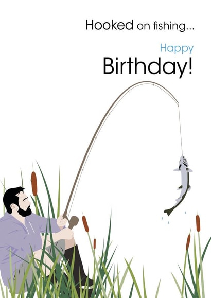 Classic Birthday Card - For Him - Fishing created by Jackie Ponwaye Design