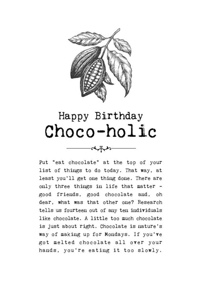Birthday Card For Chocolate Lovers created by Coulson Macleod