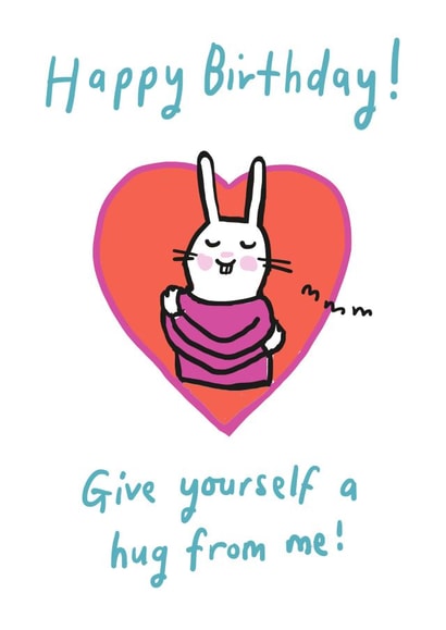 Fun and cute birthday card - send a hug to a friend - have a hug from me created by Sarah Ray