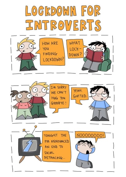 introverts lockdown Birthday Card 44490 created by Cartoons by Natasha