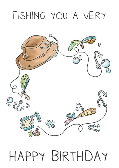 wishing fishing Birthday Card 19174 created by KarenCharlton