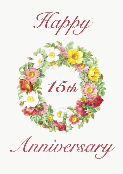 15th 15 years Anniversary Card 19147 created by Butlin Designs