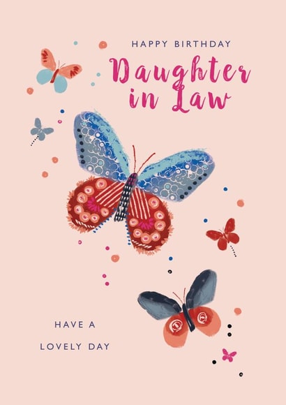 Classic Birthday Card - Daughter in Law - Butterfly created by Rebecca Prinn