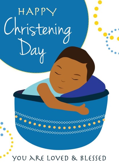 baby boy christening Christening Card 19079 created by Leanne Creative