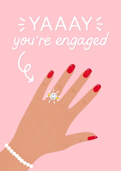Yay you're engaged - pretty congratulations card created by ItsJessica