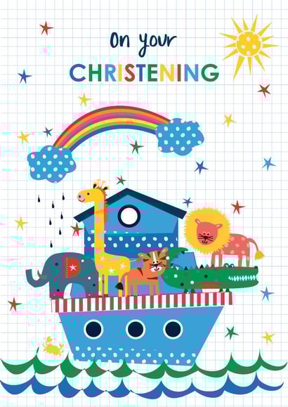 christening animals Christening Card 12698 created by TillieMint