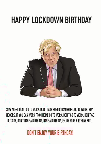 lockdown boris johnson Birthday Card 42659 created by SVHIllustration