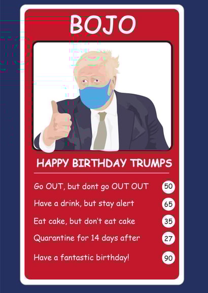 Boris Top trumps Birthday Card 43831 created by KD STUDIO DESIGN