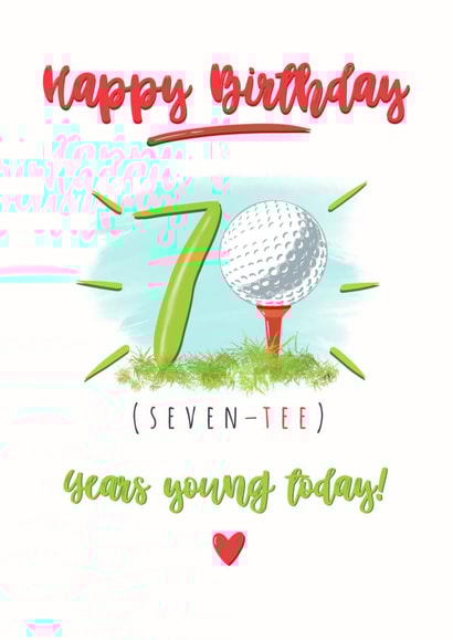 Seven-tee 70th birthday card created by Little Cat Creates