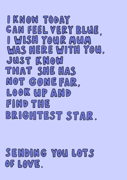 Bereavement sympathy Mothers Day Card 13913 created by Sally Kaldas