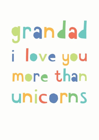 grandad unicorns Birthday Card 10638 created by Studio 9