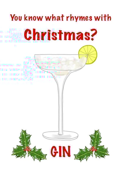 Gin funny Christmas Card 15497 created by suzcreate