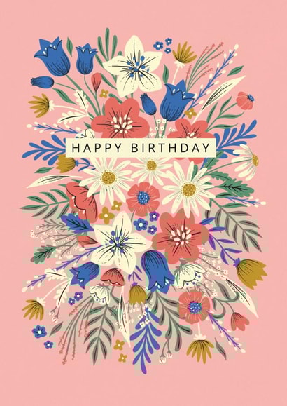 floral simple Birthday Card 19708 created by Dalia Clark Design