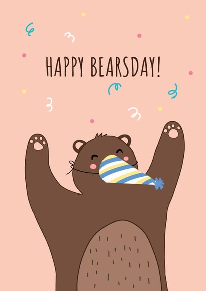 bear pun Birthday Card 16112 created by Fly high art