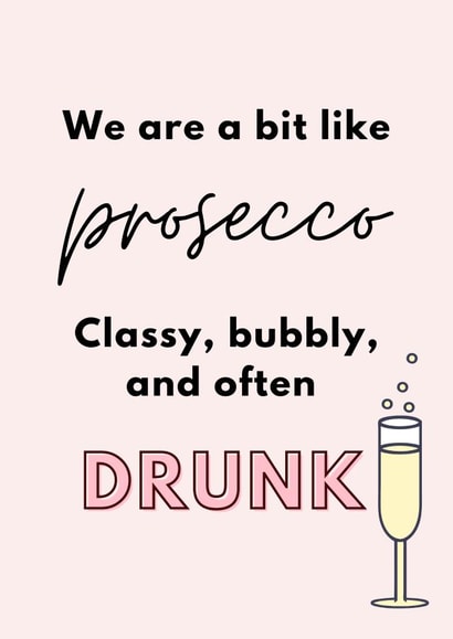 Prosecco inspired card created by Samuel Breeze