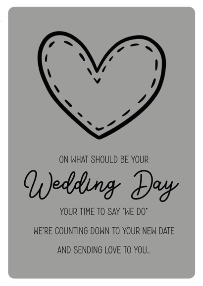 postponed wedding wedding card Card 44600 created by Kitty & Whale