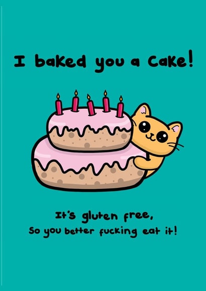 Funny Gluten Free Birthday Card created by Innabox 