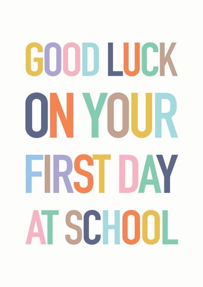 first day back to school Good Luck Card 10640 created by Studio 9