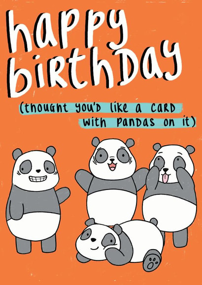 pandas panda Birthday Card 17162 created by KIO Cards