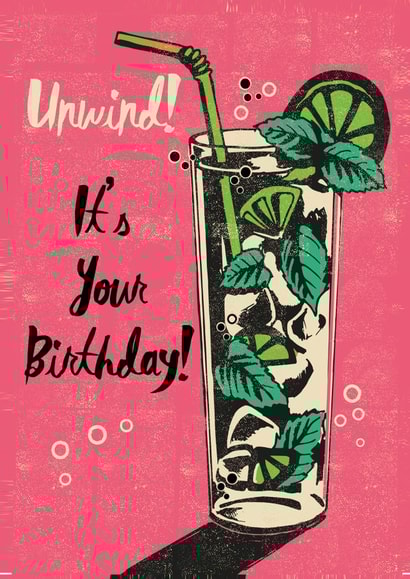 unwind cocktail Birthday Card 2335 created by Rocket68