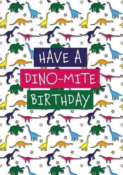 dinosaur dinomite Birthday Card 19358 created by Daisy Jo Design