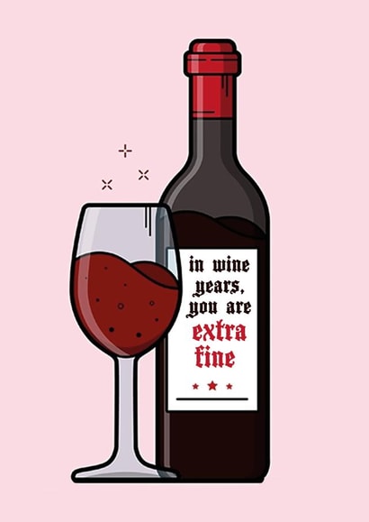 In wine years birthday card created by DesignGal