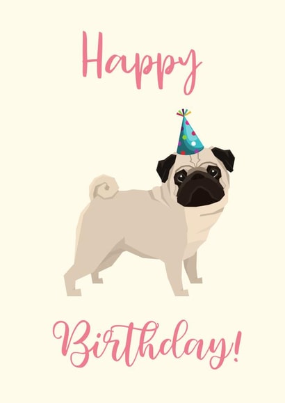 pug party Birthday Card 19896 created by Sophie Elizabeth