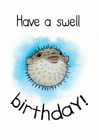 pufferfish fish Birthday Card 14558 created by Blair