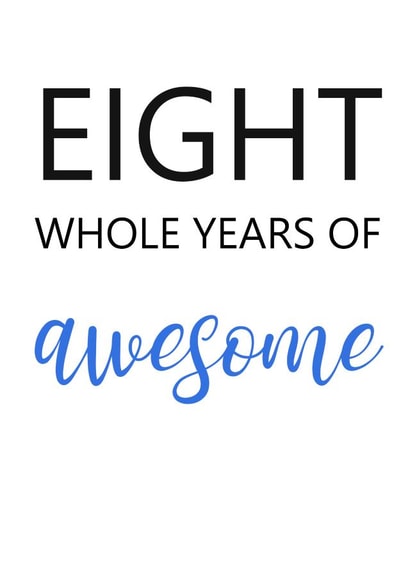 Eight whole years of awesome 8th birthday card created by KarenCharlton