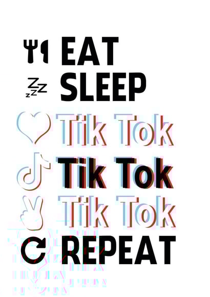Funny Birthday Card - TikTok - East Sleep TikTok Repeat created by ShortRound888