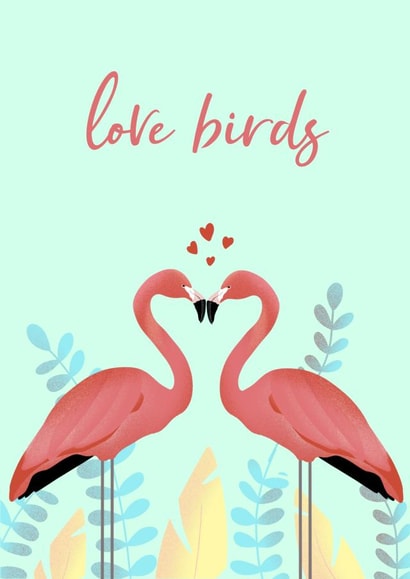Love birds - Flamingo themed engagement or wedding card created by Sara Baker